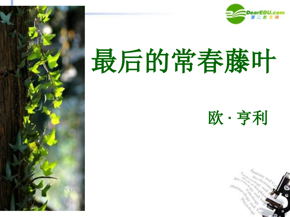 高中语文(最后的常春藤叶)课件 苏教版必修2 课件_第3页