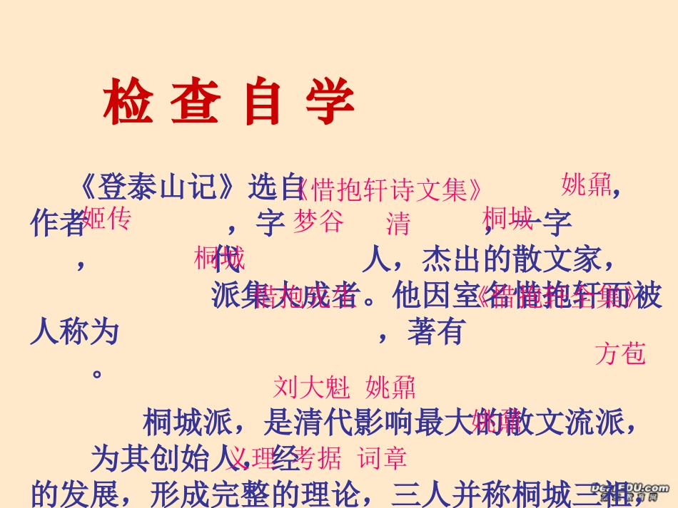 高二语文登泰山记课件_第3页