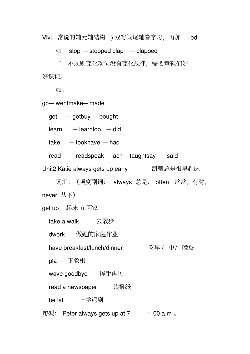 六年级英语上册期末复习资料湘少版_第2页