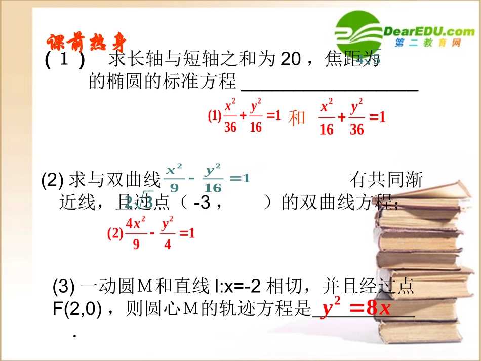 高中数学 24(圆锥曲线与方程全章小结)课件 新人教A版选修1-1 课件_第3页