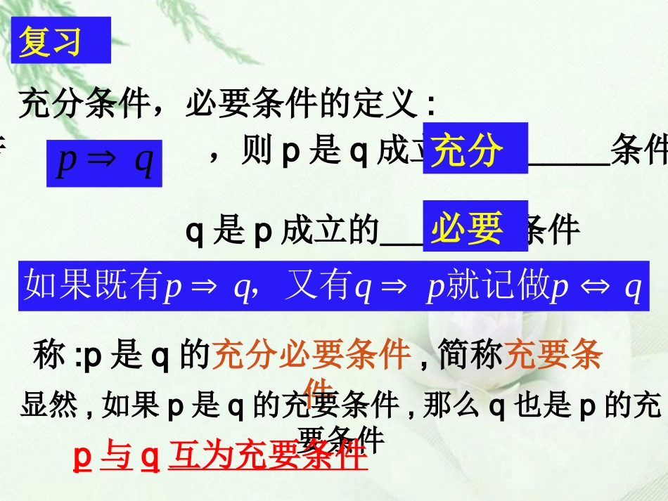 高中数学(充要条件2)课件 新人教版选修2-1 课件_第2页