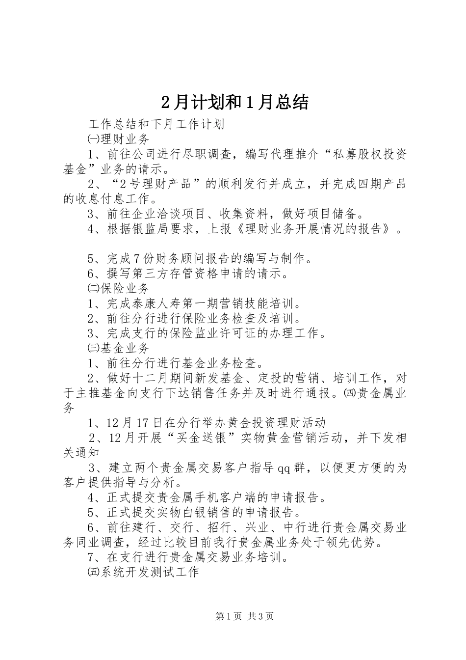 2月计划和1月总结 (5)_第1页