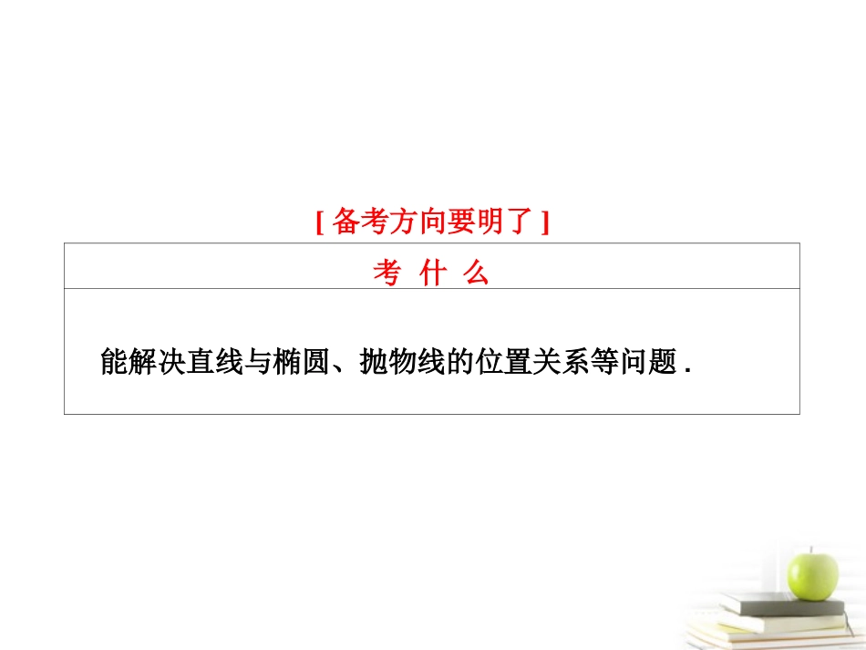高考数学 第八章第九节圆锥曲线的综合问题课件 理 新人教A版 课件_第2页