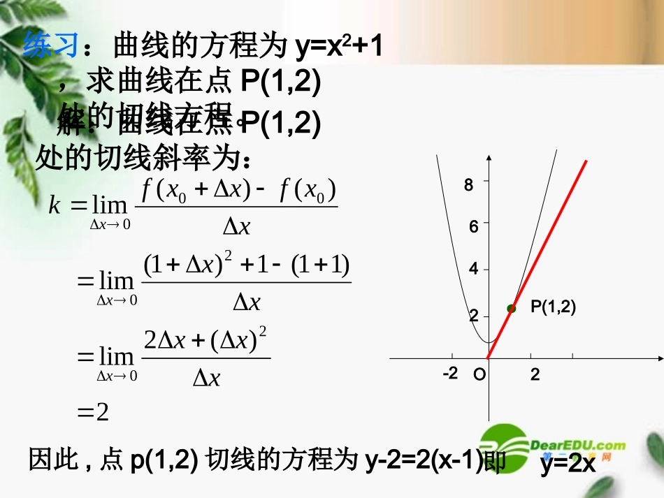 高中数学 312瞬时速度与瞬时加速度课件 新人教版选修1-1 课件_第2页