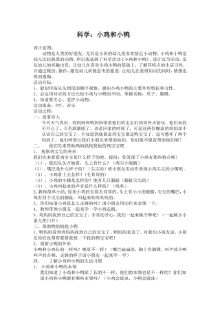 小班科学：小鸡和小鸭1