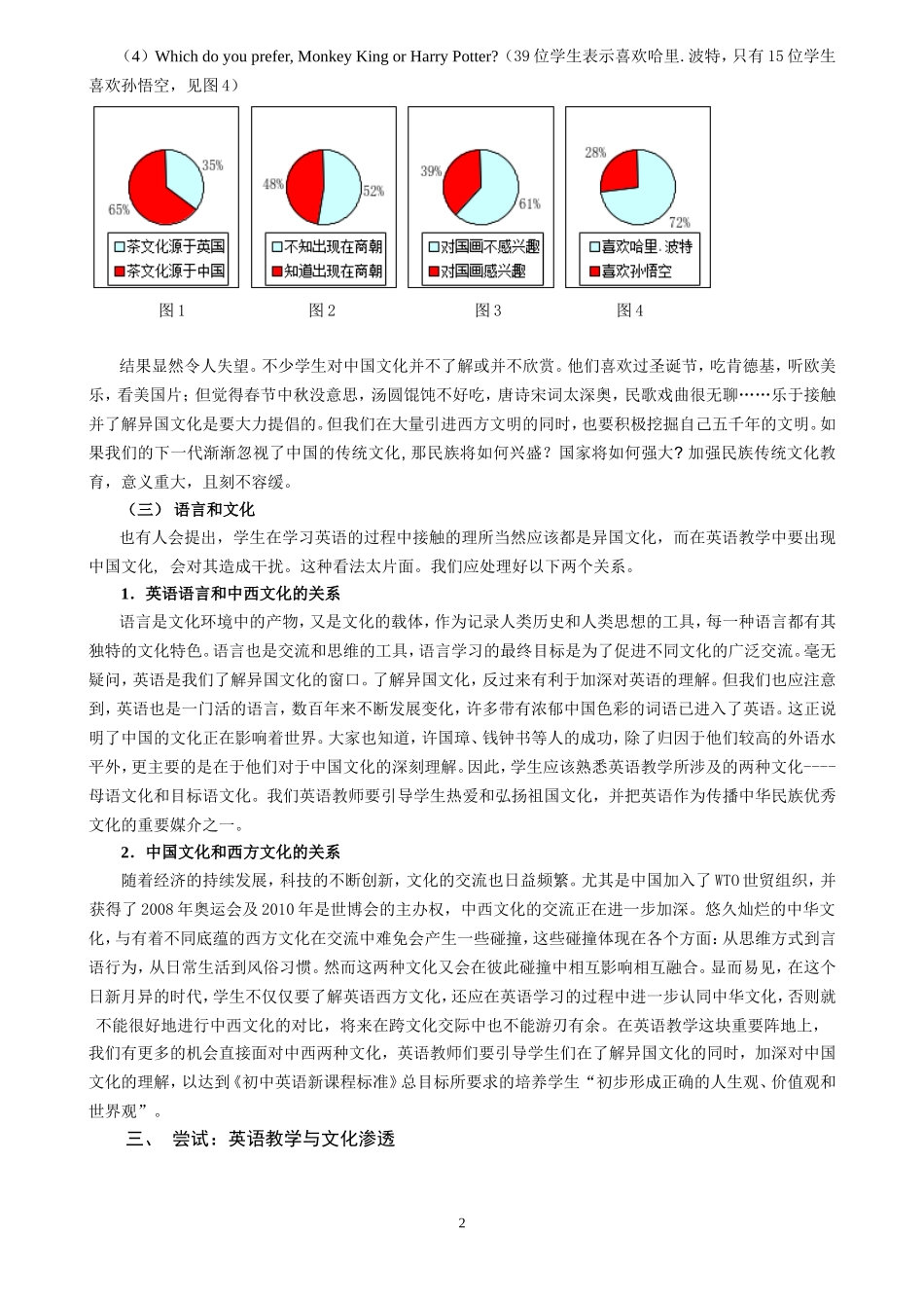 初中英语教学渗透中国文化的思考与实践_第2页