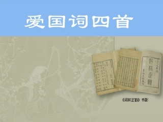 高中语文(爱国词四首)课件 粤教版选修(唐诗宋词选读) 课件