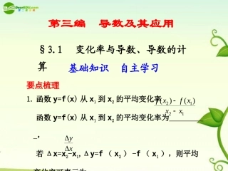高考数学 3.1  变化率与导数、导数的计算总复习课件