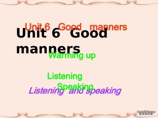 高一英语Unit6 Good manners课件2 人教版 课件