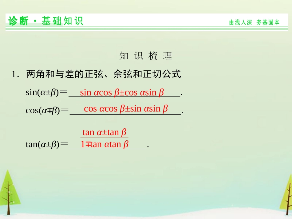 高考数学总复习 第5讲 两角和与差的正弦、余弦和正切课件_第2页