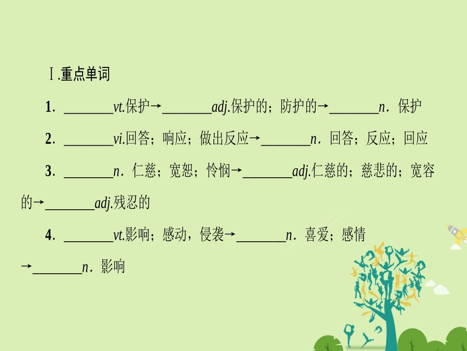 高中英语 Unit 4 Wildlife Protection单元尾 核心要点回扣课件 新人教版必修2 课件_第2页