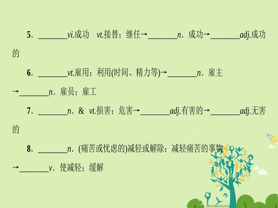 高中英语 Unit 4 Wildlife Protection单元尾 核心要点回扣课件 新人教版必修2 课件_第3页