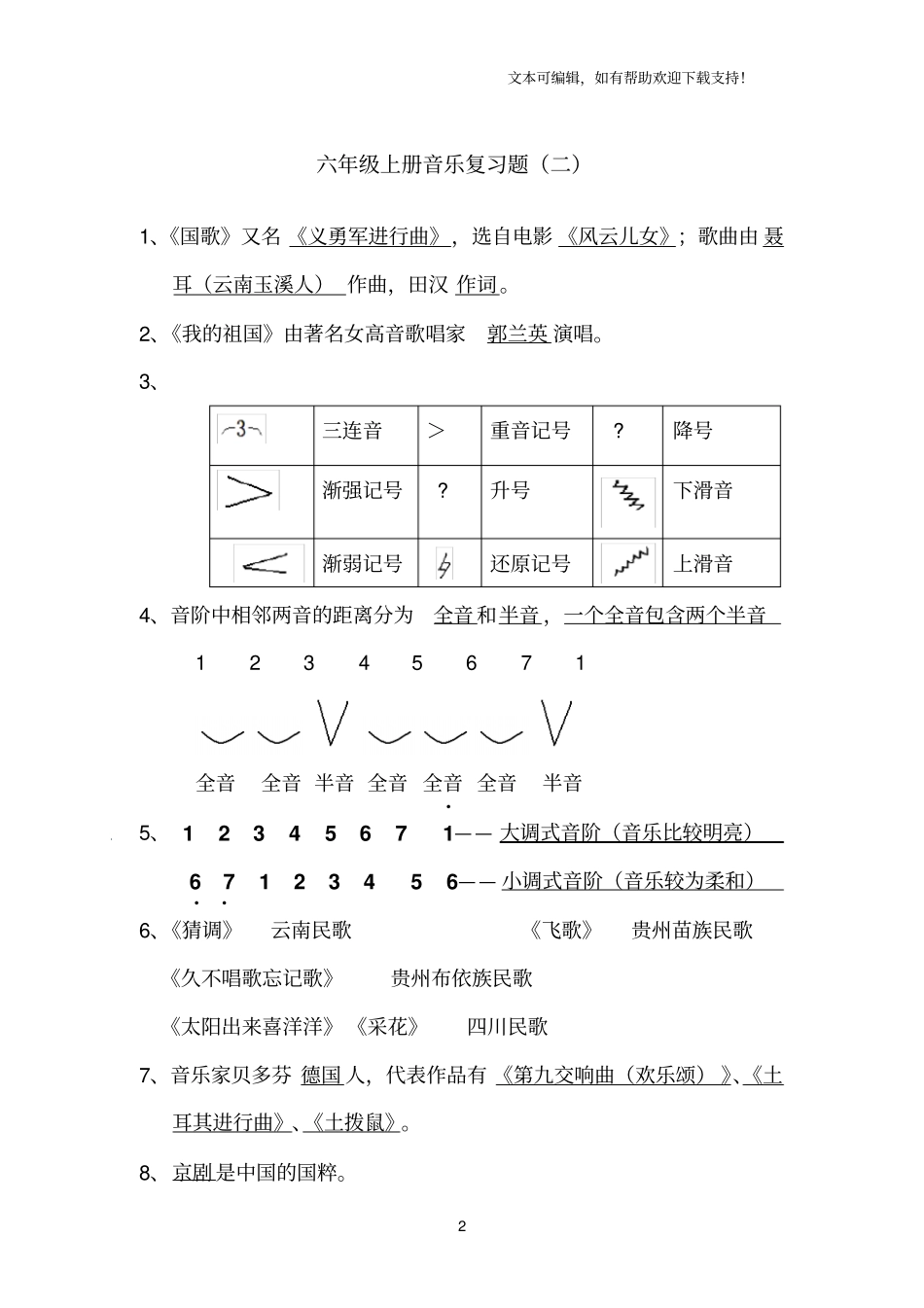 六年级音乐试题_第2页