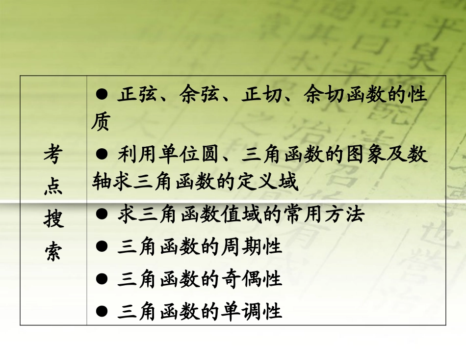 高考数学第1轮总复习 全国统编教材 4.5三角函数的性质课件 理 课件_第2页