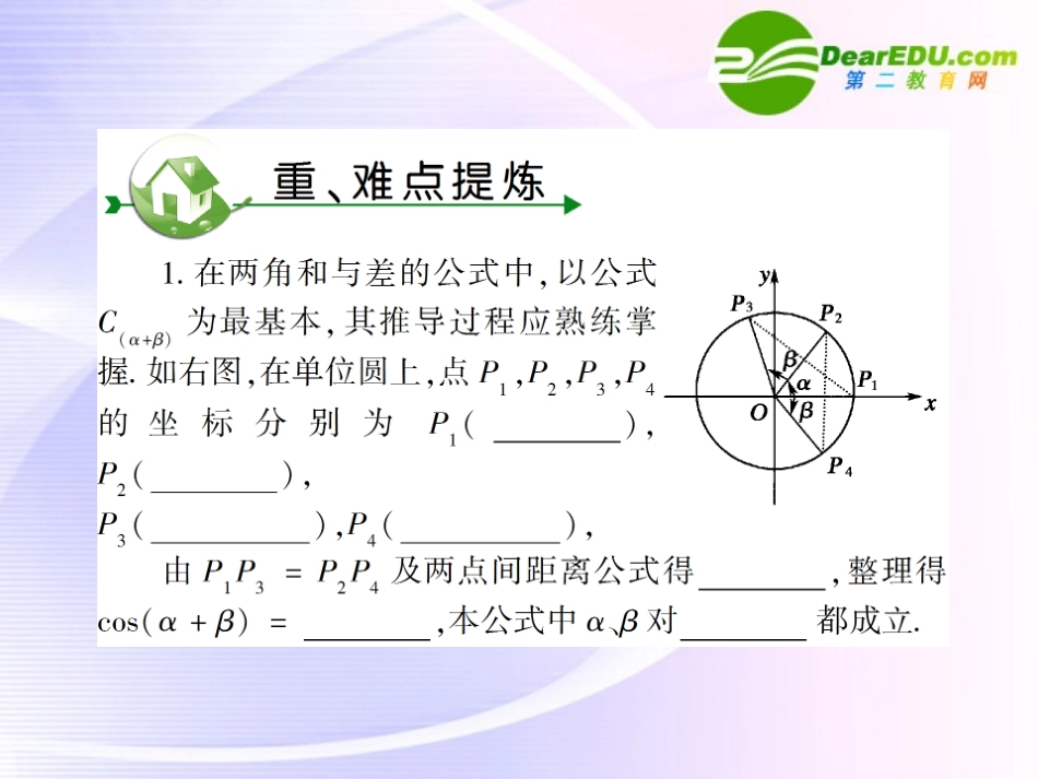高考数学 第四章 第二节两角和与差的三角函数课件_第2页