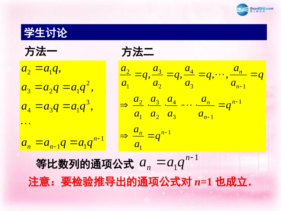 高中数学 2.3.2 等比数列的通项公式课件 苏教版必修5 课件_第3页