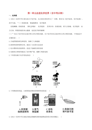 版中考化学 第一单元走进化学世界精练精析(含中考示例) 新人教版 课件
