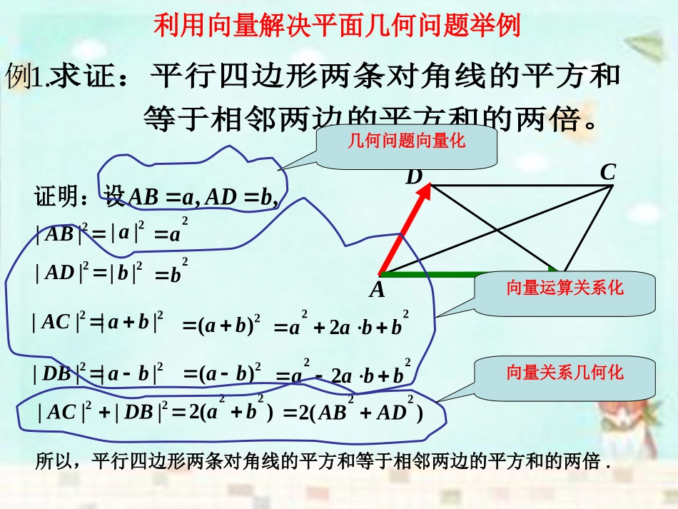 高中数学 2.5平面几何物理中的向量方法课件 新人教A版必修4 课件_第2页