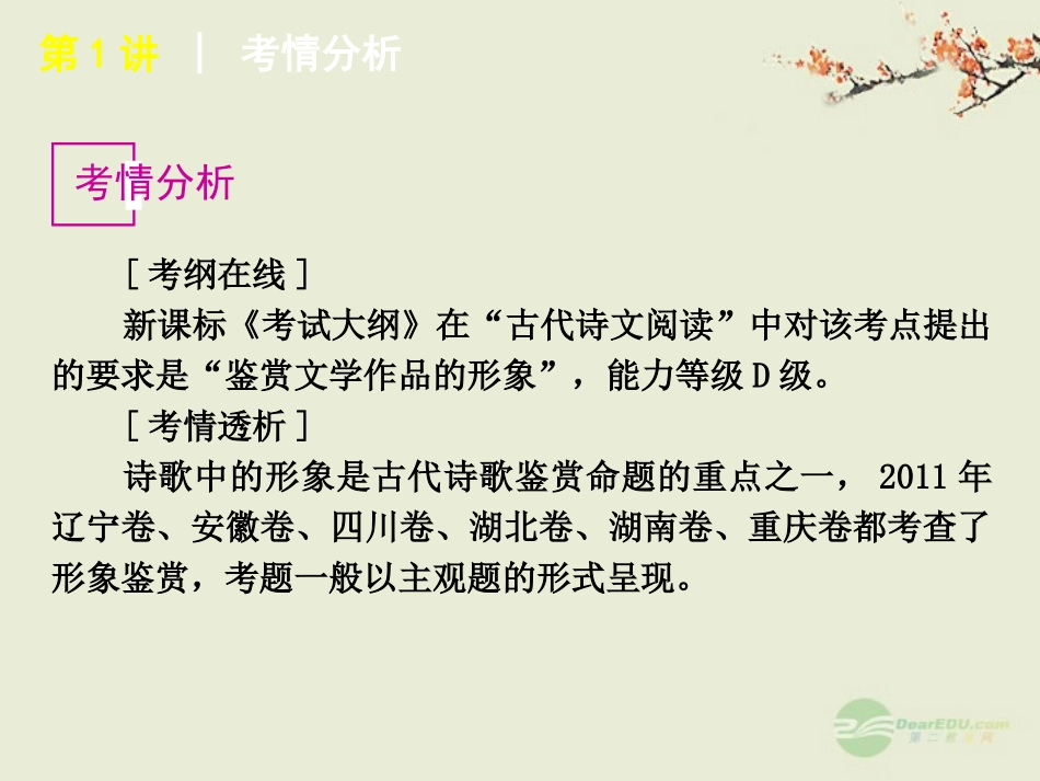 高考语文一轮复习 第2部分专题6 诗歌阅读课件 新人教版 课件_第3页
