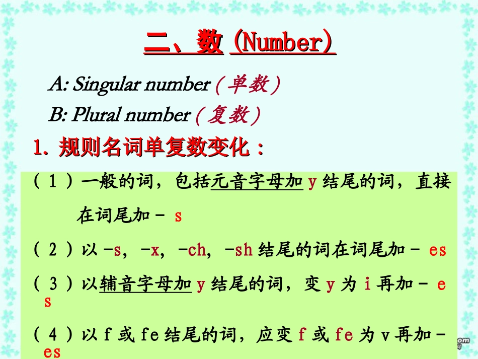 高考英语英语语法专题之名词课件 新课标 人教版 课件_第3页