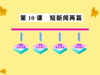 高中语文 410(短新闻两篇)课时讲练通课件 新人教版必修1 课件