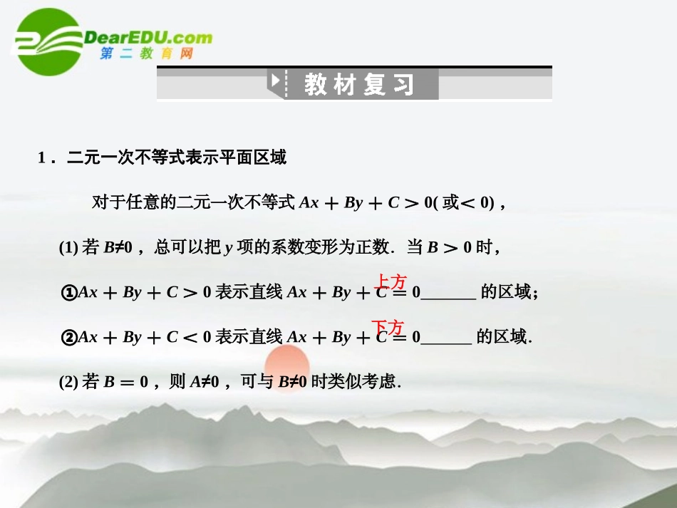 高三数学一轮复习 7.32 简单的线性规划课件 理 大纲人教版 课件_第2页