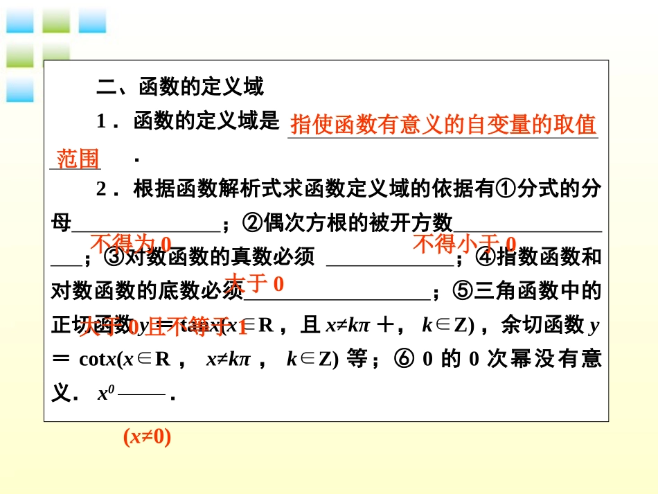 高考数学第一轮总复习 2-2函数的解析式与定义域经典实用学案(PPT) 新人教版 学案_第3页