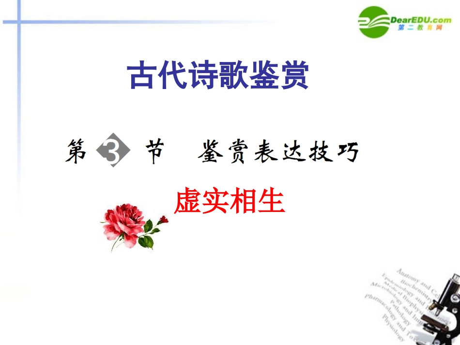 高考语文 古代诗歌鉴赏虚实相生复习课件 新人教版 课件_第1页