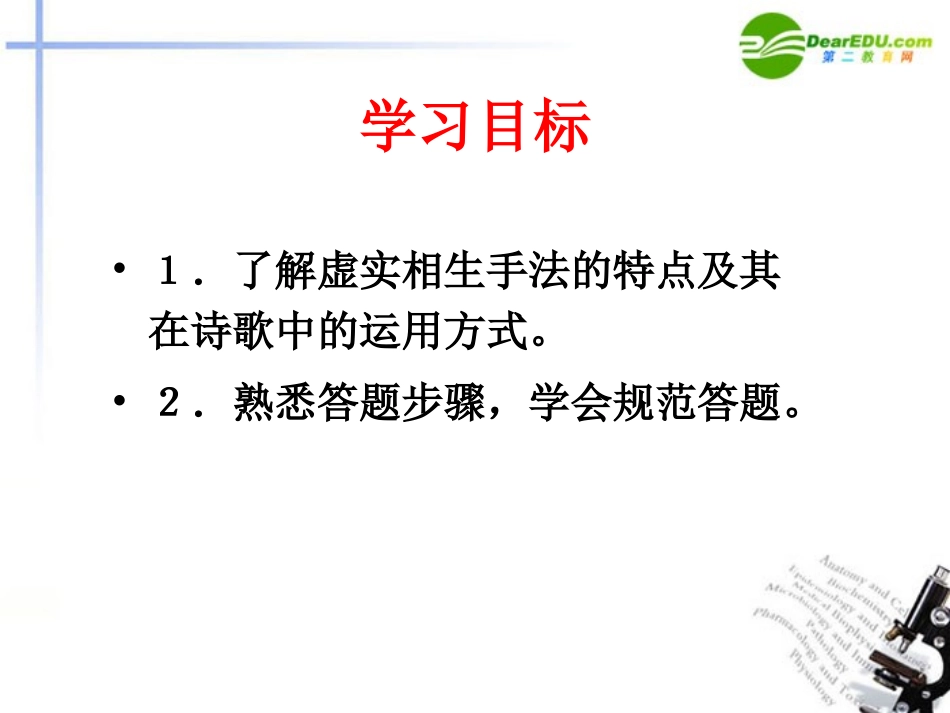 高考语文 古代诗歌鉴赏虚实相生复习课件 新人教版 课件_第3页