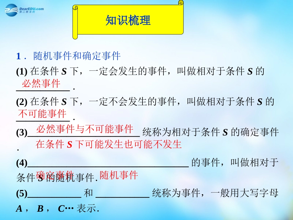 高中数学 3-1 随机事件的概率课件 新人教A版必修3 课件_第3页