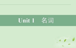 高考英语二轮复习 Unit1 名词课件