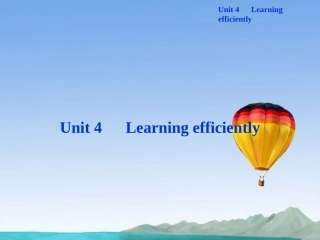 高中英语 Unit4 Section Ⅰ Learning efficiently精品课件 新人教版选修10 课件