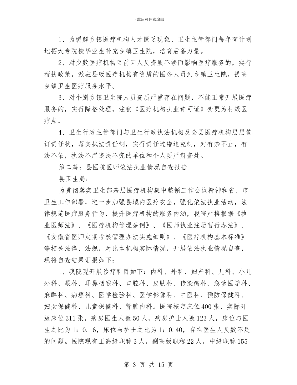 医师执业情况小结与医师支援农村卫生工程项目工作总结汇编_第3页