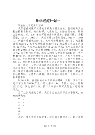 比学赶超计划一 