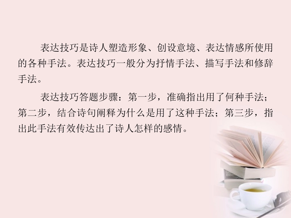 福建省高考语文 第二部分 专题一 第3节 古诗欣赏三、表达技巧课件  课件_第2页