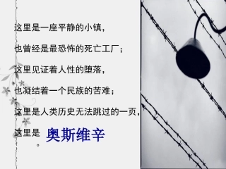 高中语文 第四单元 10 奥斯维辛没有什么新闻课件 新人教版必修1 课件
