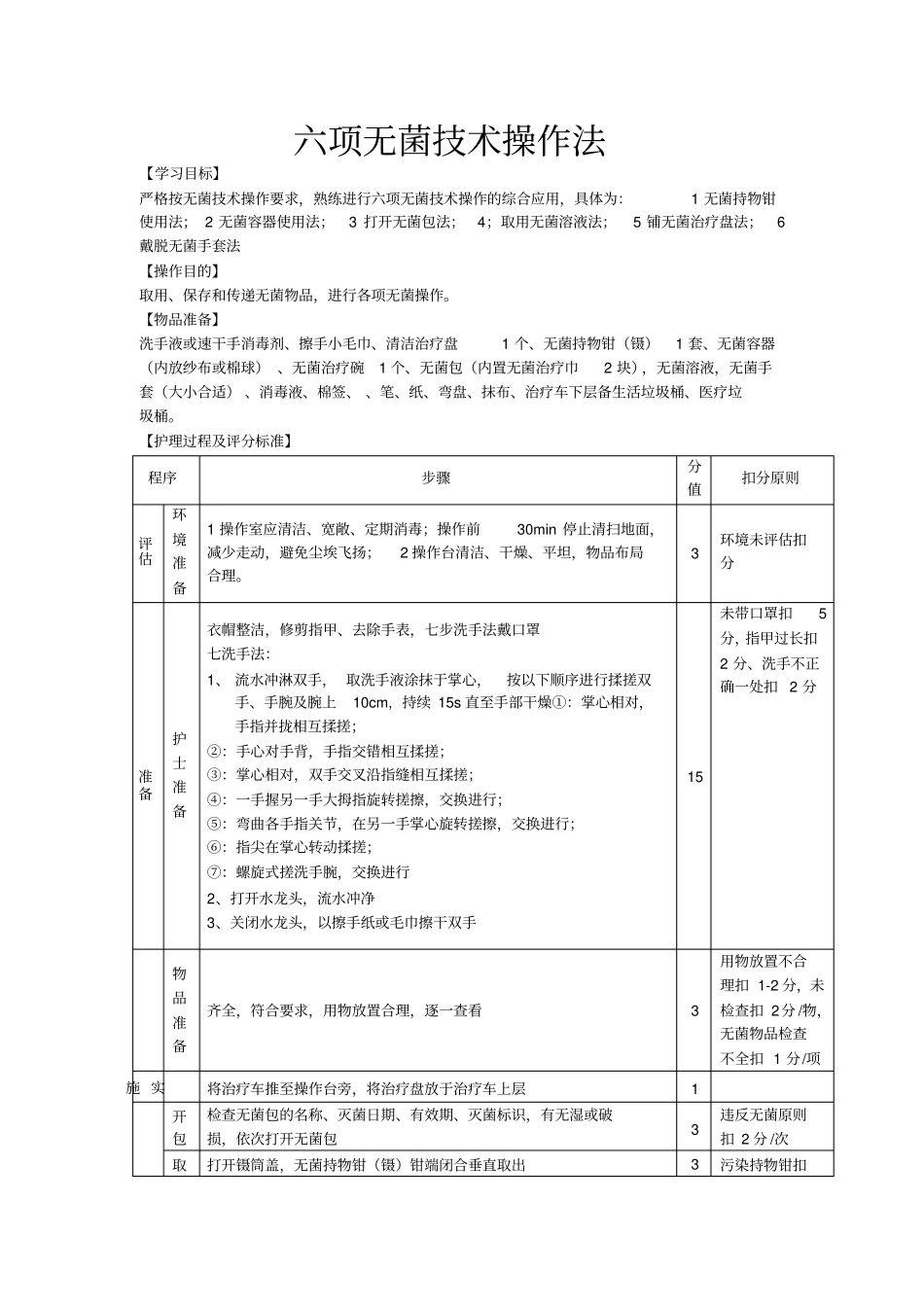 六项无菌技术操作法_第1页