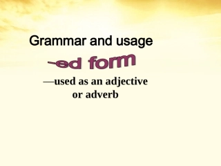 高考英语 语法-非谓语动词复习课件