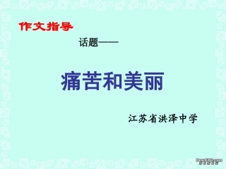 高考语文痛苦和美丽 作文指导课件 新课标 人教版 课件