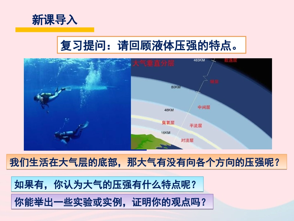 春八年级物理下册 9.4初步认识大气压强(第1课时)课件2 (新版)教科版 课件_第2页