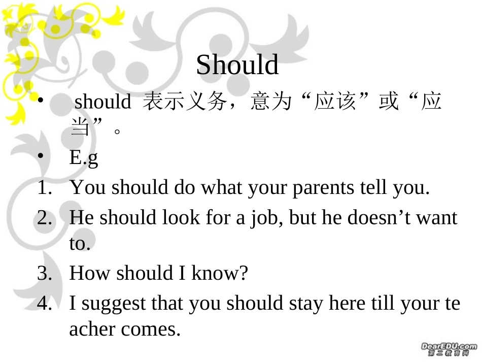 高三英语情态动词复习系列三 课件_第3页