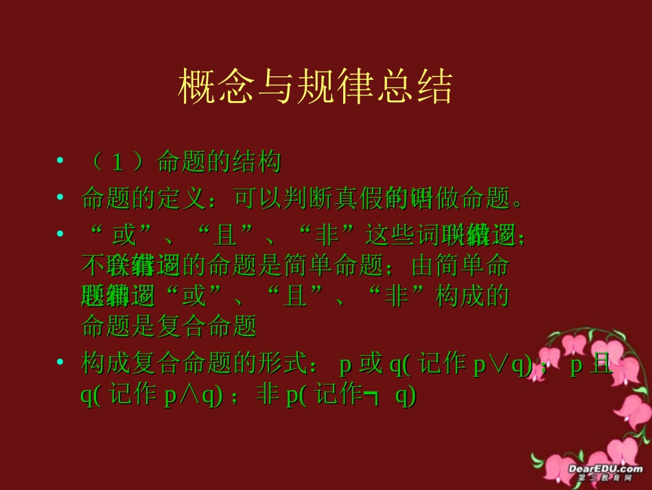 高二数学常用逻辑用语复习课 苏教版 课件_第3页
