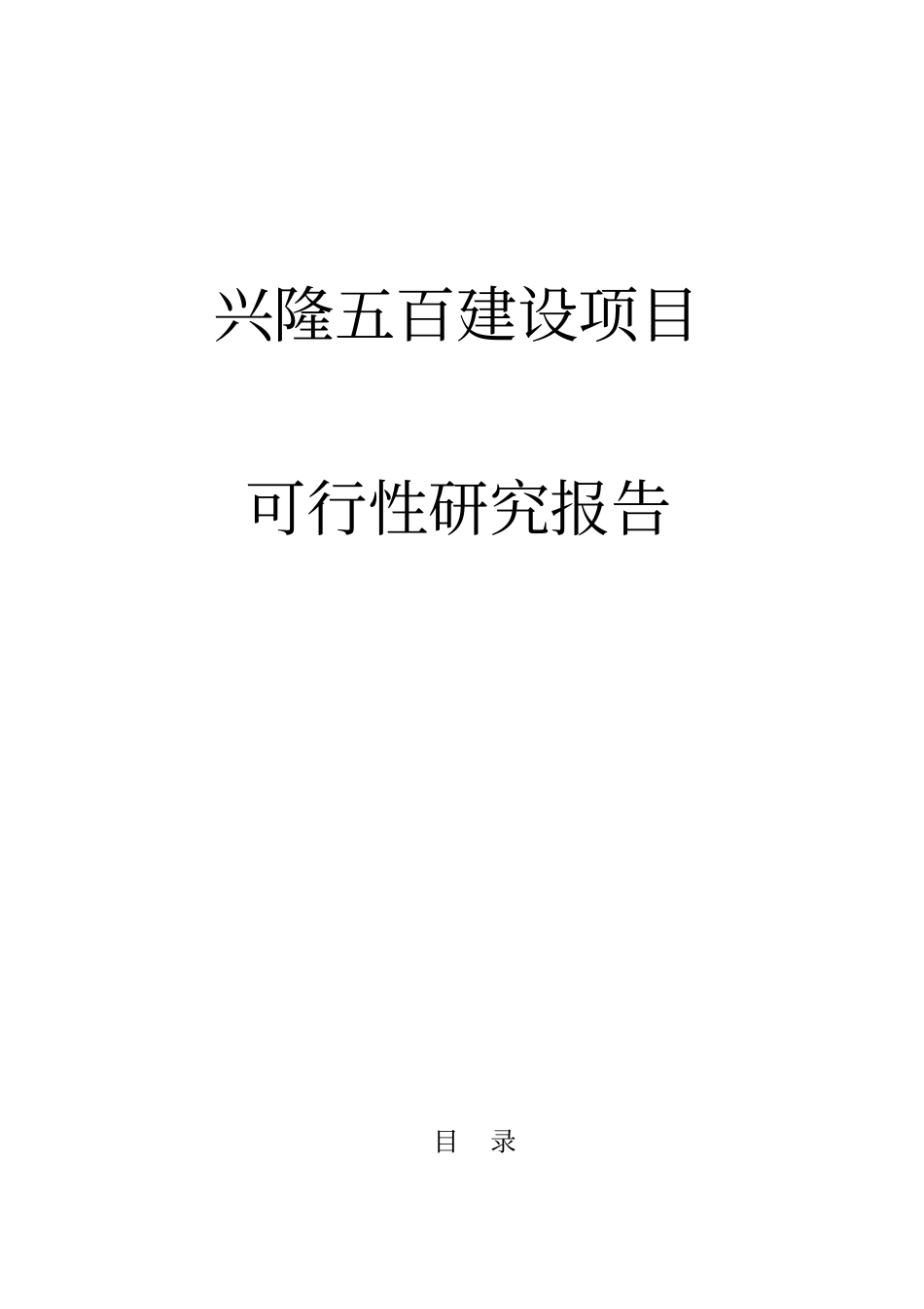 兴隆五百购物商场建设项目可行性研究报告_第1页