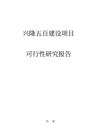 兴隆五百购物商场建设项目可行性研究报告