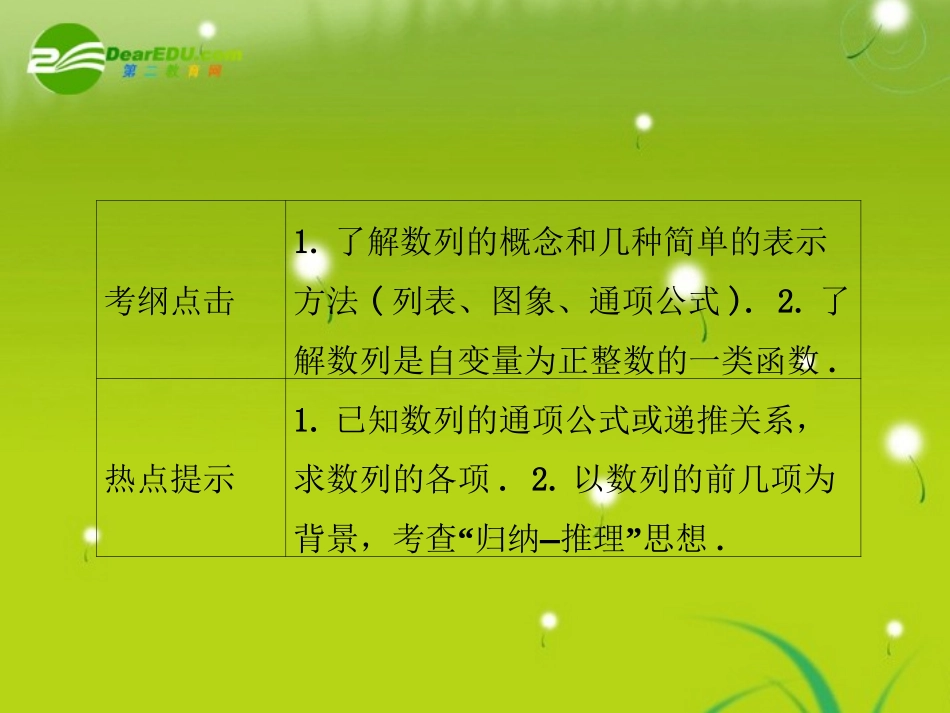 龙门高三数学 第四篇 第一节 数　列自主复习课件(理) 北师大版 课件_第3页