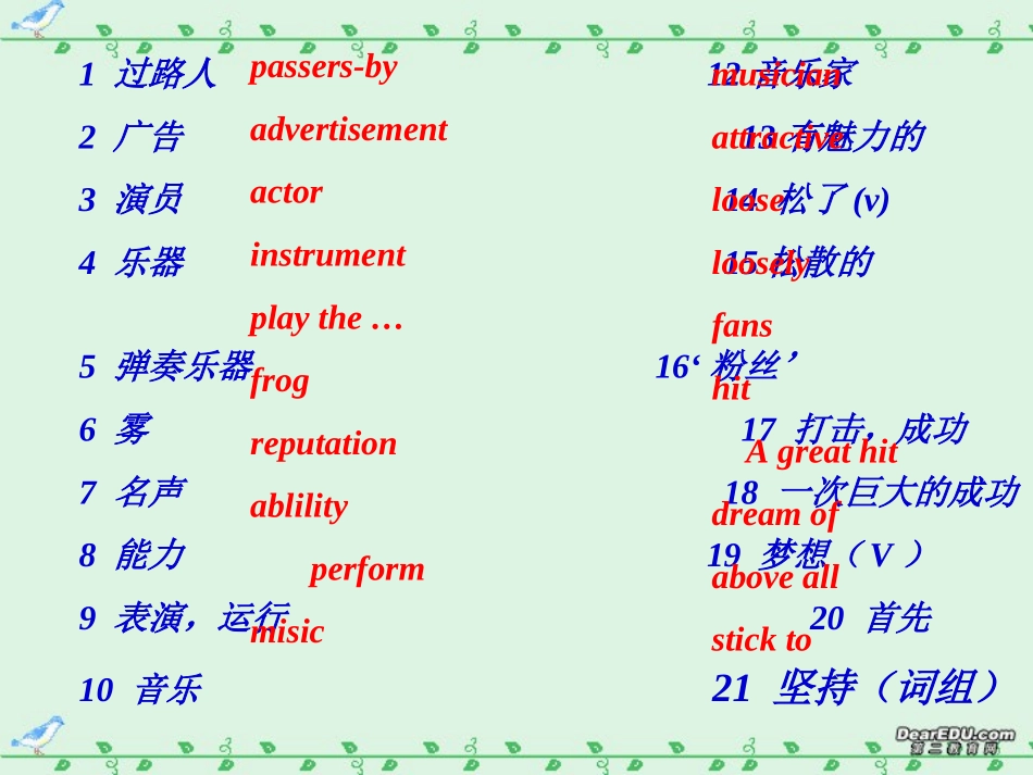 高一英语Unit2复习课件 人教版 必修2 课件_第3页