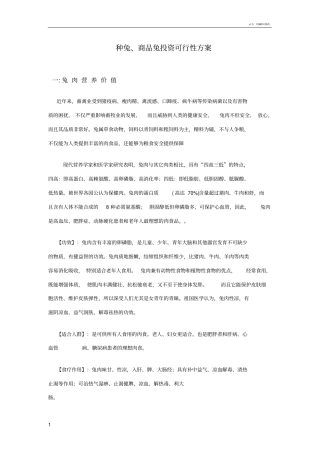 养兔投资方案