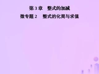 秋七年级数学上册 第3章(整式的加减)微专题2 整式的化简与求值课件 (新版)华东师大版 课件