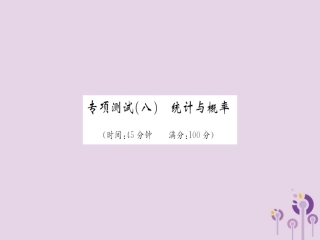 湖北省中考数学 专项测试(八)统计与概率习题练课件