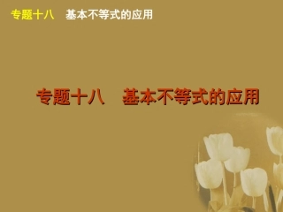 江苏省高考数学二轮复习 专题18 基本不等式的应用精品课件